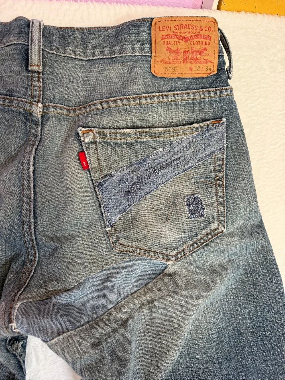 Levi's 569 Jean Double knee loose Patchwork 2010 Original Baggy Fit 32x34